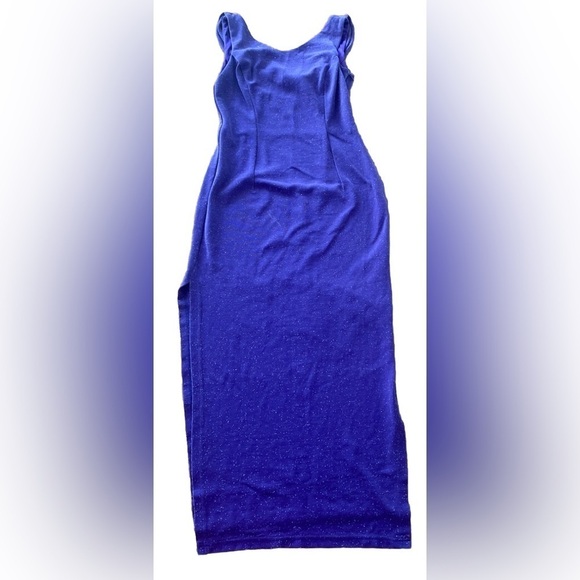 Vintage Scott McClintock Purple Glitter Evening Gown Dress Size 8P Formal Prom - Picture 6 of 6